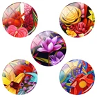 Красочная картина маслом TAFREE стильные цветы круглый кабошон с изображением Dome цветочные Diy украшения для ожерелья серьги AL347