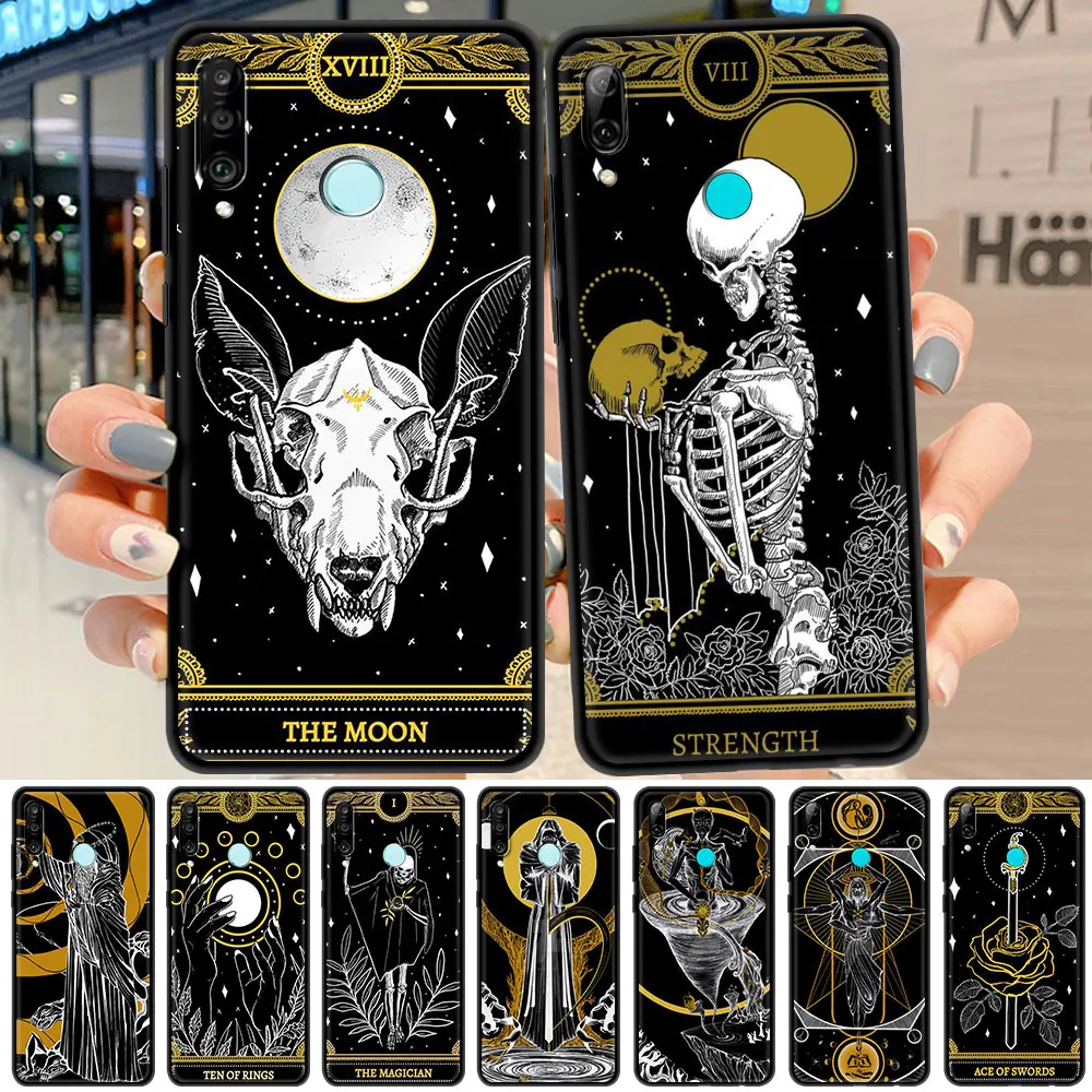 

Skull Head Tarot Case For Huawei P30 Pro P40 Lite E P Smart Z P20 Y6 Y7 Y9 2019 Honor 20 9X 8X 8S 9S Soft Phone Cover Funda