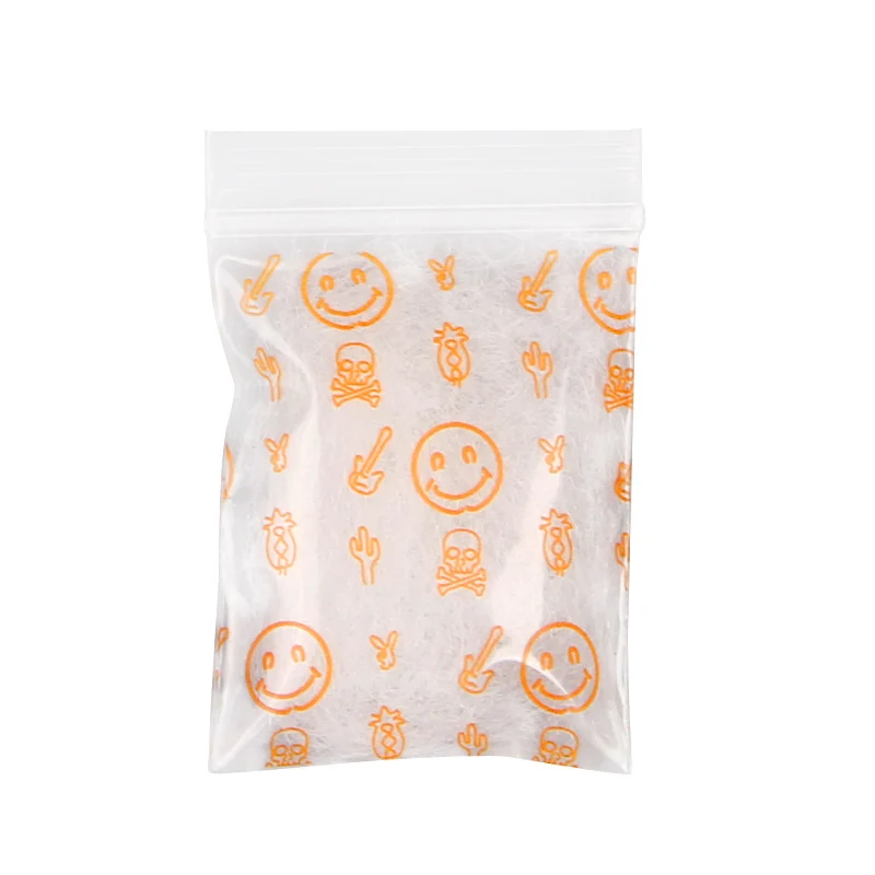 Симпатичные пластиковые пакеты на молнии с оранжевыми смайликами 100 шт.