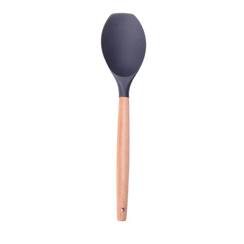 Ladle 9 видов стилей в розницу силиконовые кухонные инструменты силиконовая деревянная ручка ложка лопатка Черпак антипригарная кухонная посуда кухонные приспособления для выпечки - Цвет: Ladle