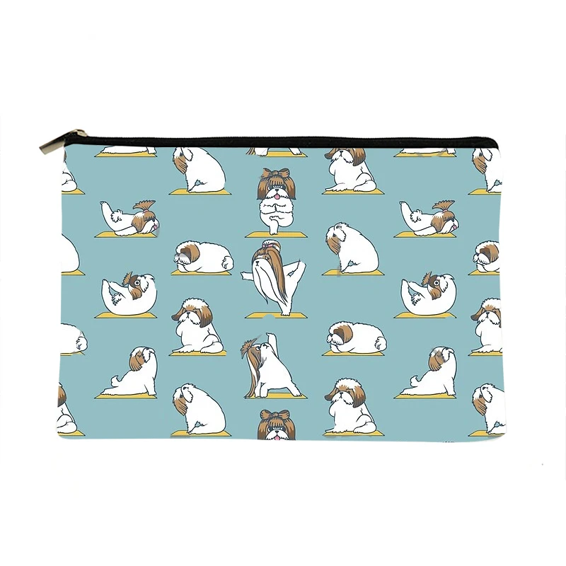 

Женская косметичка Shih Tzu с принтом для йоги, Модный женский органайзер для косметики, сумка для путешествий, красочная сумка для хранения, же...