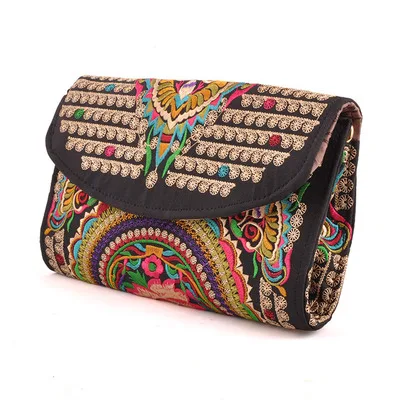 

Fashion national embrodiery women shopping handbag!Hot floral embroidered lady shoulder&Crossbody bag All-match Small canvas bag
