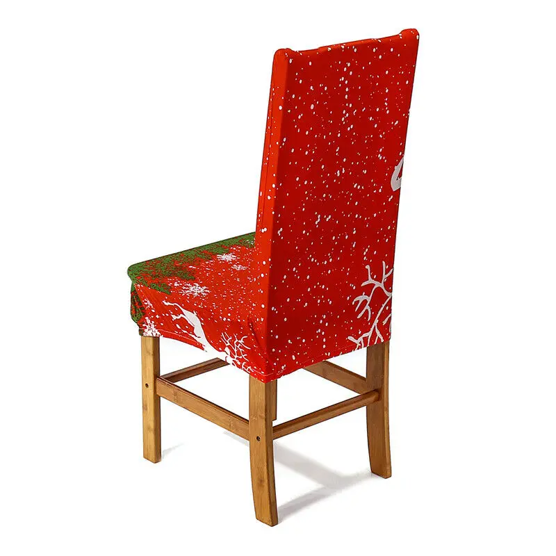 Чехлы на стулья из спандекса Рождество современное сидение крышка стрейч с