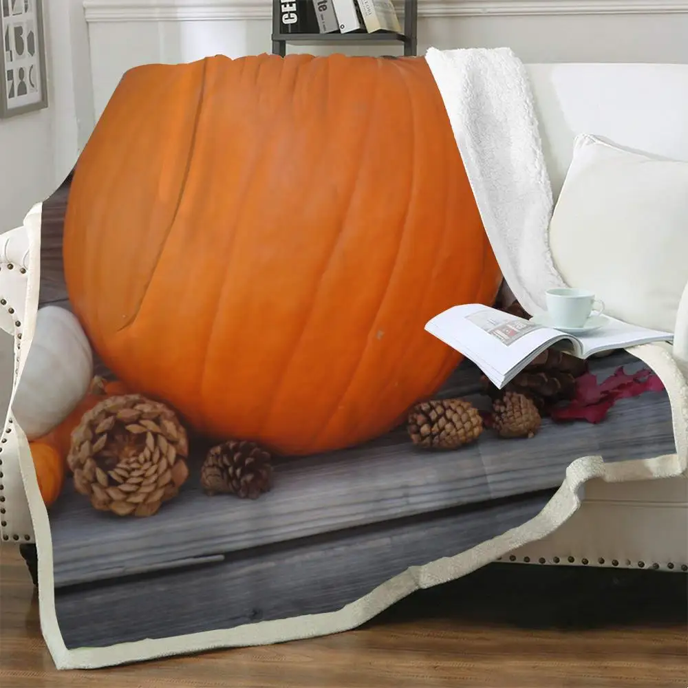 

Одеяло NKNK Brank с тыквой, покрывала для Хэллоуина, для кровати, постельное белье в стиле хип-хоп, покрывало с 3D принтом Sherpa, Премиум