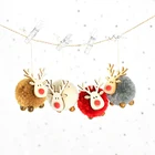 2 шт.компл. войлочное деревянное Рождественское украшение в виде лося, дерево, милый подвесной декор, подвеска в виде оленя, украшение для дома, новый год 2022