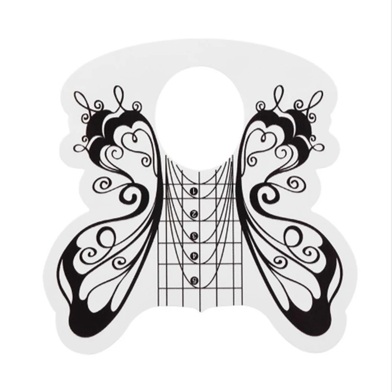 

100Pcs Nail Extension Tips Nail Art Phototherapy Extension Paper Holder Crystal Nail Paper Holder Butterfly Paper Holder
