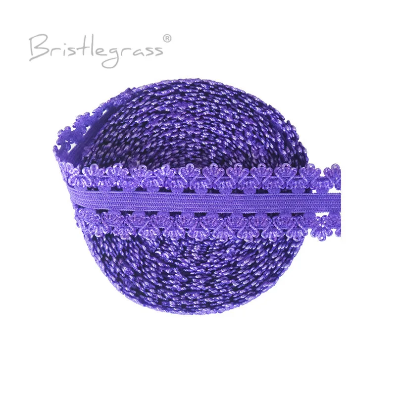 

BRISTLEGRASS 5 Yard 3/4" 20mm Picot Loop Crown Frilly Lace Trim Elastics Spandex Band Hair Tie Headband Tutu Dress Sewing Notion