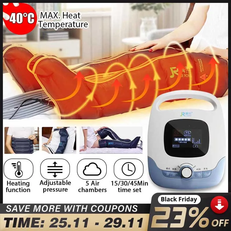

ANEMORE Leg Compression Massager Pressure Vibration 40C Heating Infrared Therapy Arm Waist Relax Pain Relief Massage for elder
