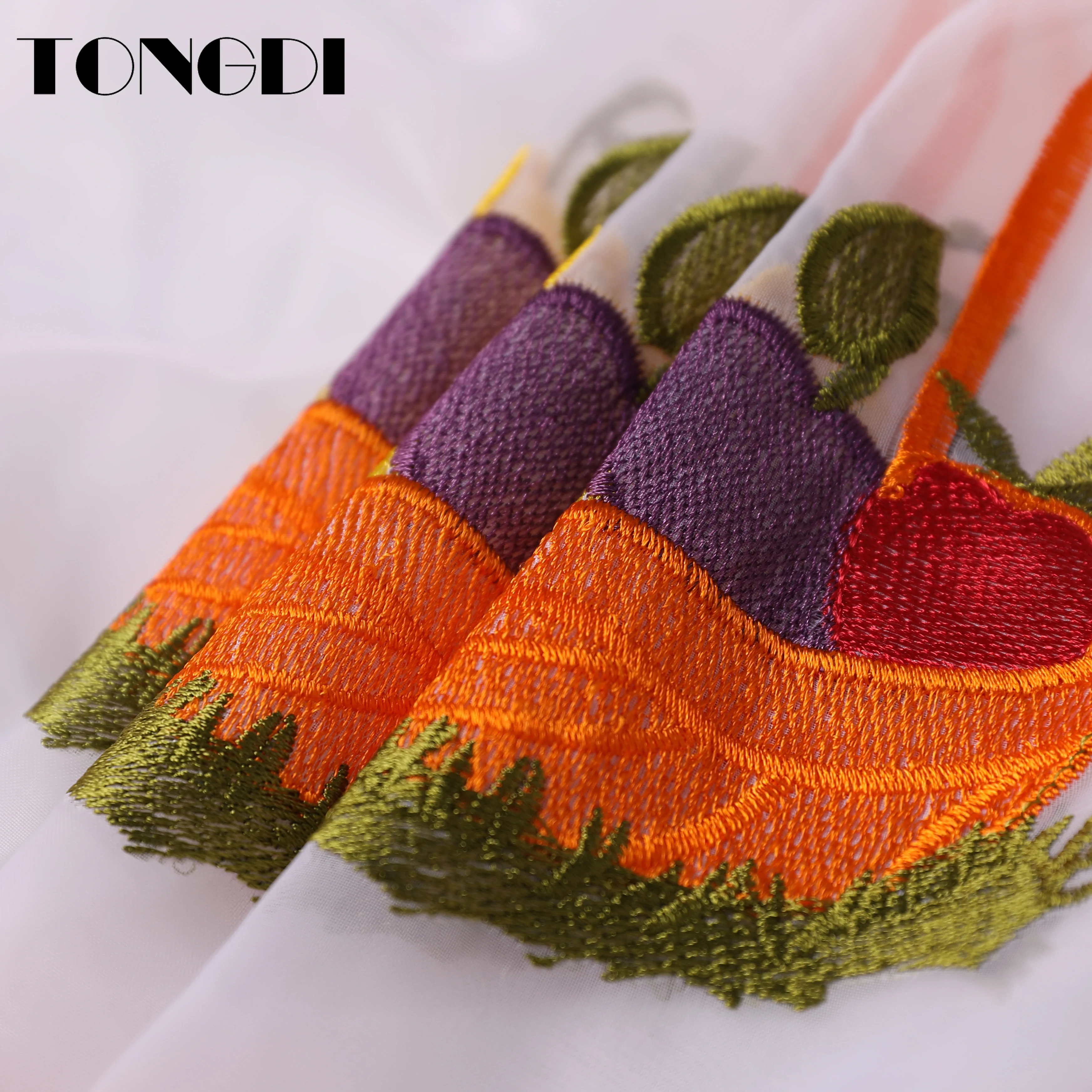 TONGDI занавеска для кухни прозрачные ярусы скотоводства фруктовое кафе тюль