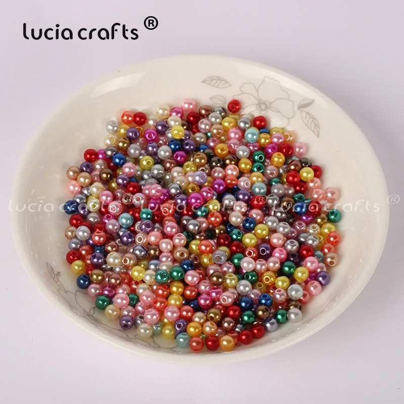 Lucia crafts 500 шт./лот круглые жемчужины 4 мм бусины россыпью для рукоделия