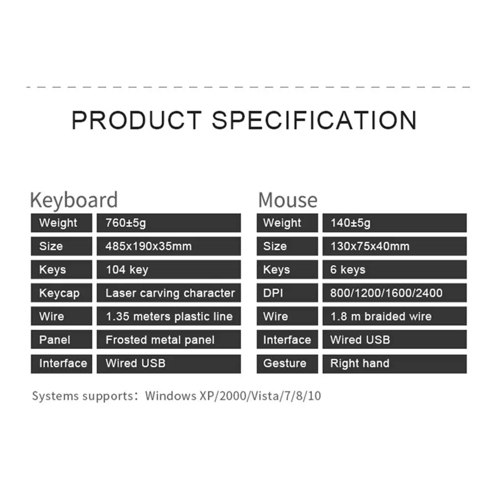 Беспроводная игровая клавиатура с подсветкой KM690 104 клавиш мышь + 2400DPI легкая в
