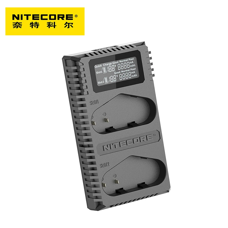 Быстрое зарядное устройство Nitecore UCN4 Pro с двумя слотами USB QC для Canon DSLR EOS 1D 1DX 1DS Mark II