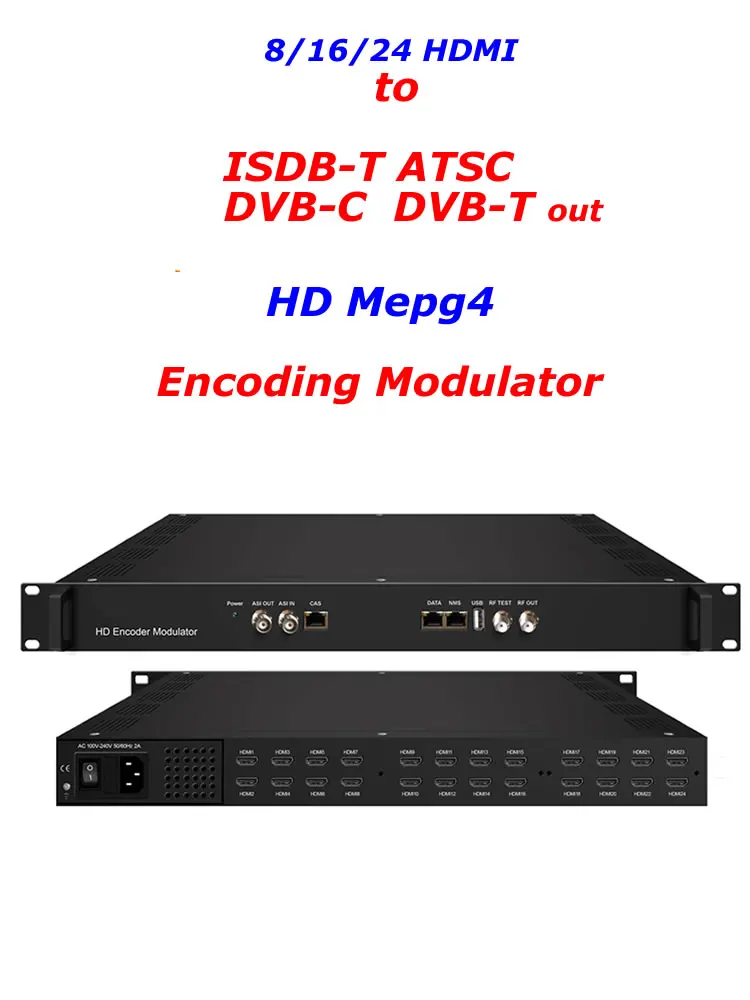HD ISDB RF модулятор 8/16/24 канал Mpeg4 энкодер с входом ATSC DVB C T NDS3536S|Теле- и