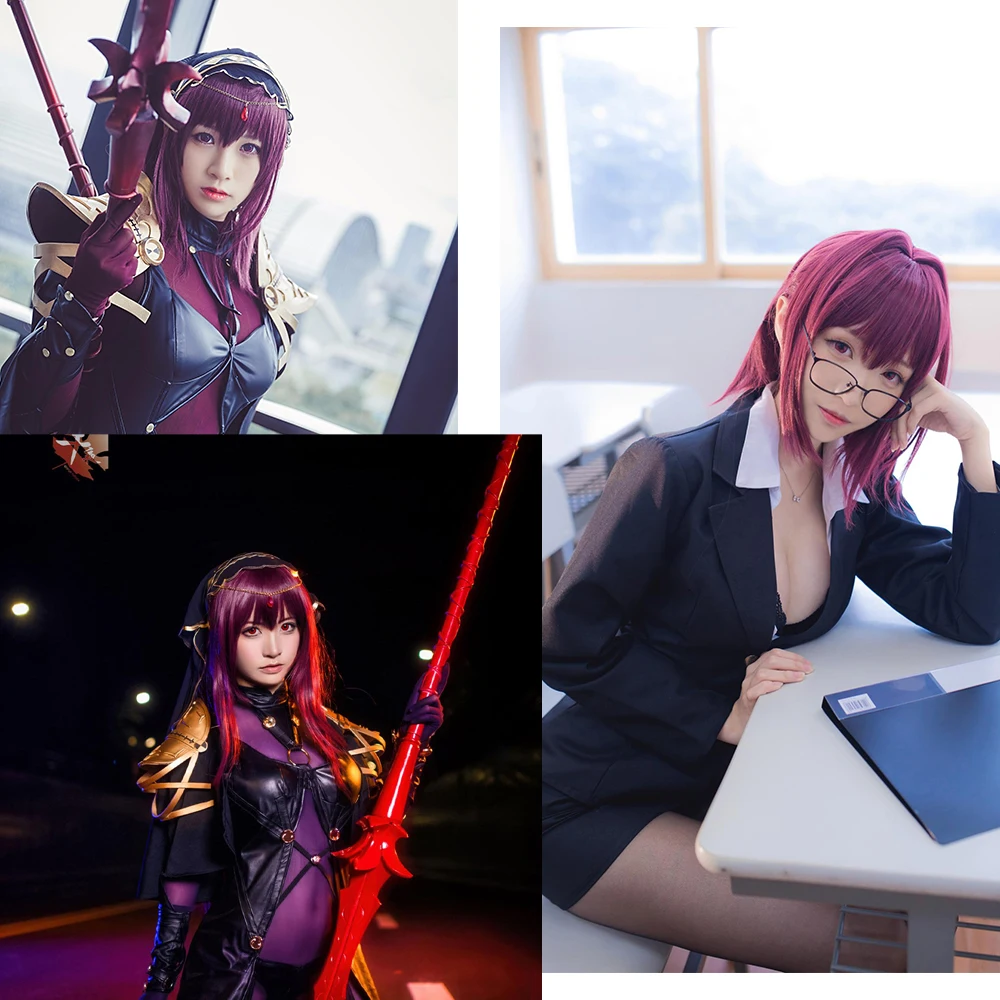 Парик для косплея Scathach Хэллоуин судьба/большой заказ парики костюма бесплатная