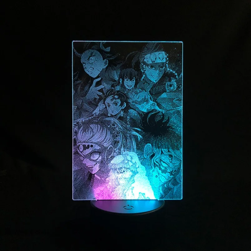 

LED 3D Two-Color Lamp Anime Night Light Demon Slayer Bedroom Decor Kids Birthday Gift Acrylic Nightlight