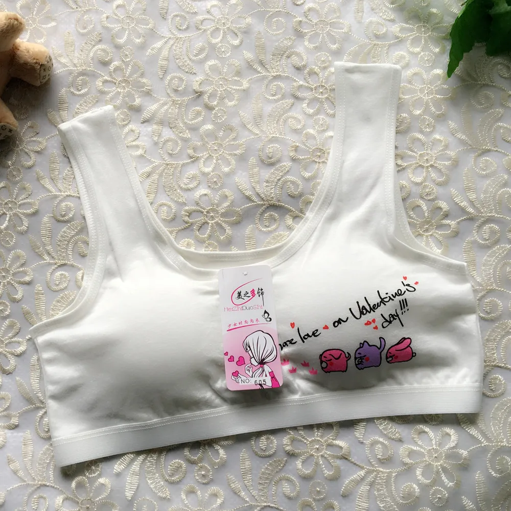 Повседневное Спортивное нижнее белье для девочек бюстгальтер с мультяшным