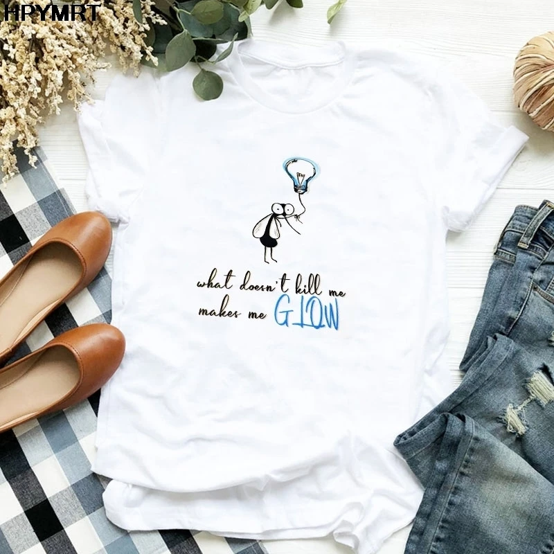 Женская футболка с принтом комаров Готическая Повседневная графическим в стиле