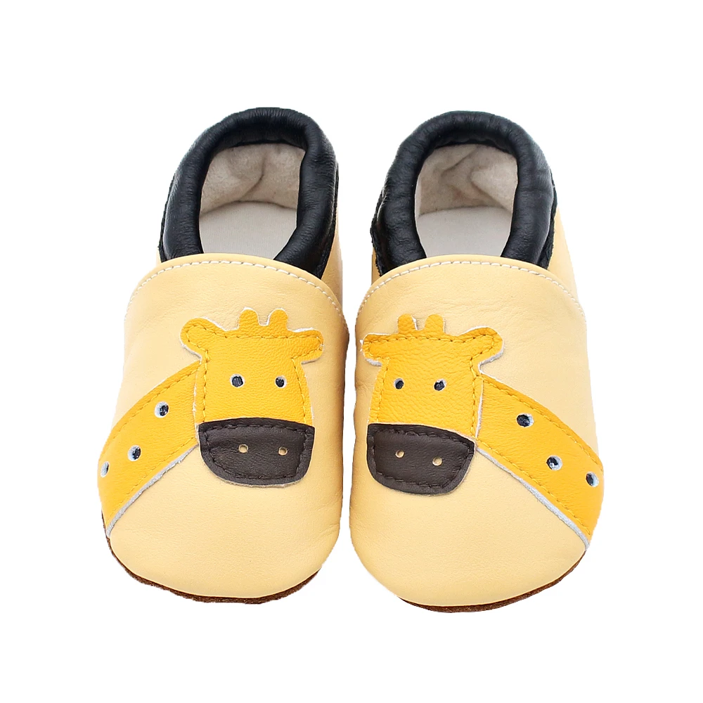105 Giraffe Beige Детская обувь; мягкие мокасины из натуральной коровьей кожи для маленьких мальчиков и девочек; обувь для малышей; тапочки для первых шагов; нескользящая обувь с мышкой; 104 - Цвет: 105 Giraffe Beige