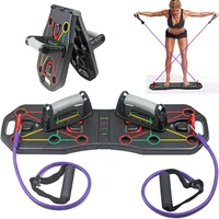12 in 1 folding push up board with resistance band gym exercise sports push up stand rack body building home fitness equipment