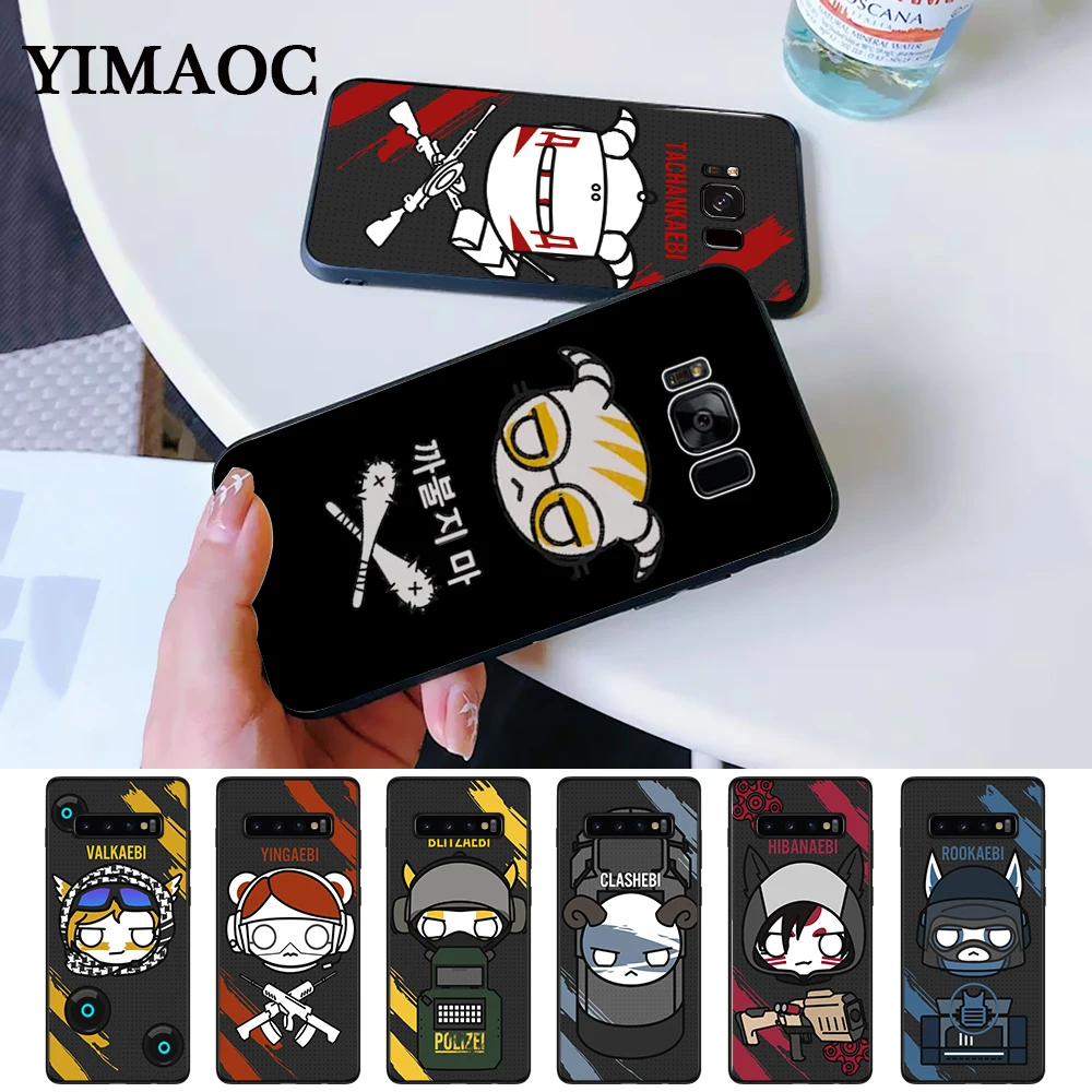 rainbow six siege Pattern Silicone Case for Samsung S6 Edge S7 S8 Plus S9 S10 S10e Note 8 9 10 M10 M20 M30 |