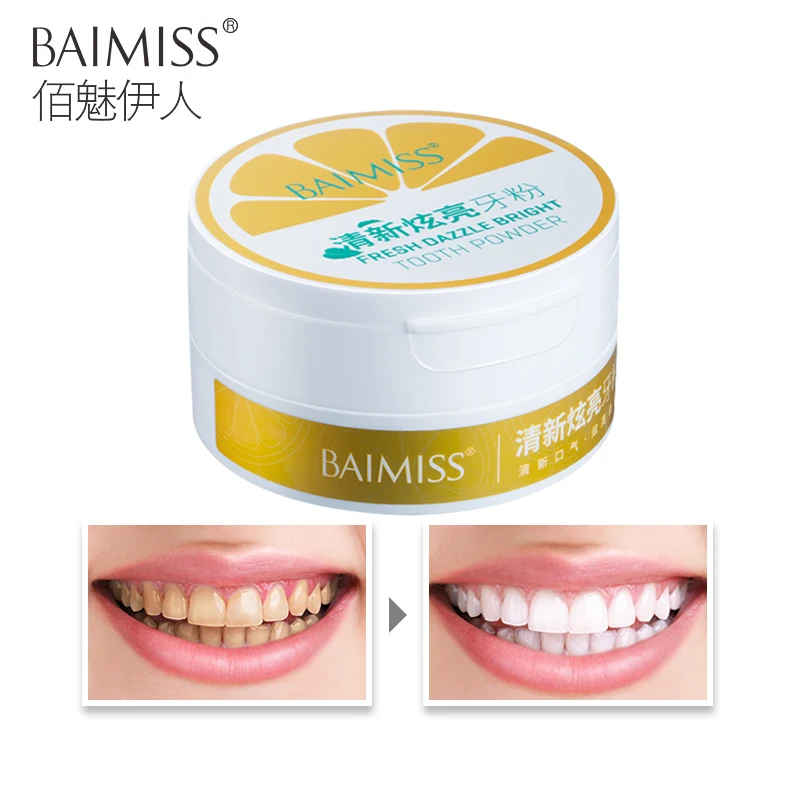 BAIMISS отбеливающий порошок для зубов свежий ослепляющий осветлитель чистки