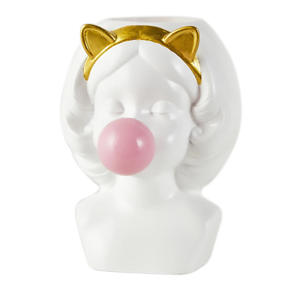 

Nordic Style Flower Plant Pot Blowing Bubbles Succulent Plant Stand Character Statue Flower Vase For Home Decoration Ornaments
