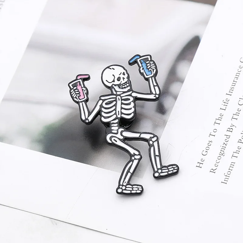 

Gothic Skull Skeleton BOO ! Enamel Badge Brooches Lapel Pins Cute Badge Halloween Jewelry Gifts