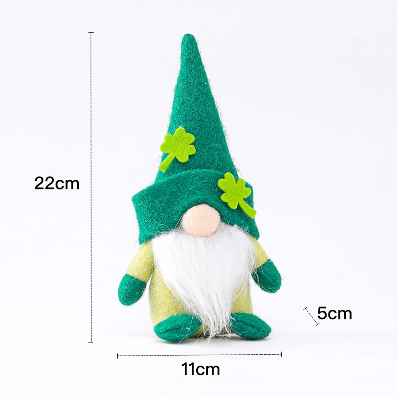 

1 Pair Great Hat St. Patrick's Day Gnome Doll Figurine Faceless Shamrock Elf Ornament Plush Doll Swedish Tomte Nisse