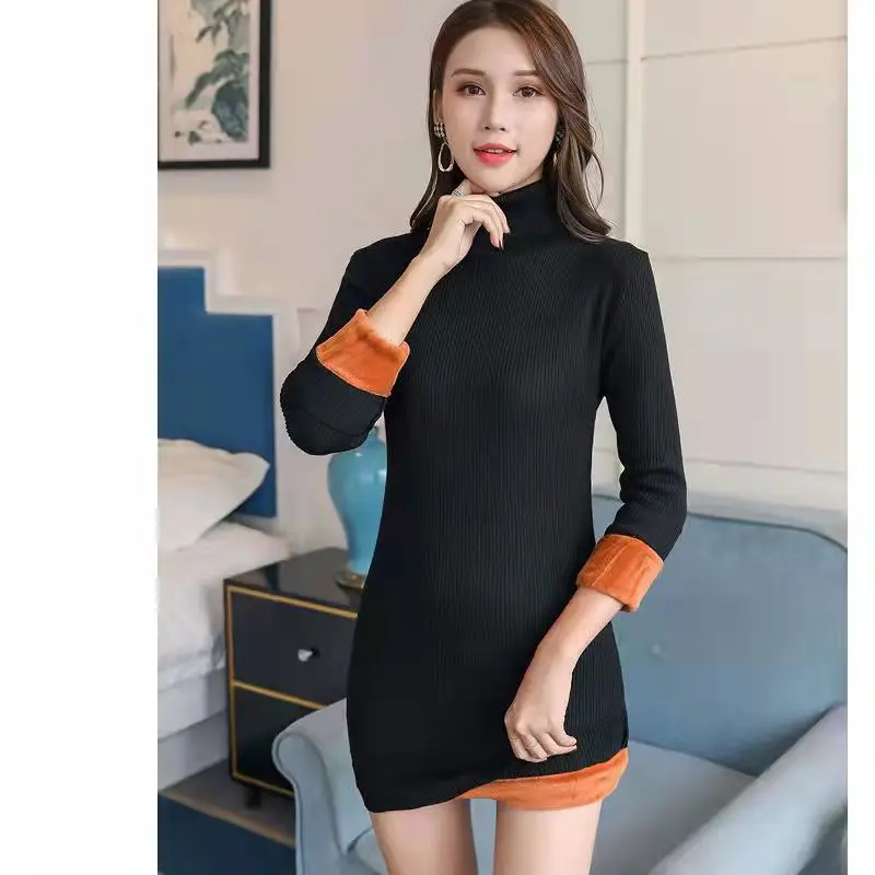 Оригинальный осенне-зимний базовый вязаный теплый свитер с высоким воротником