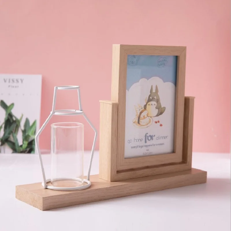 

Kawaii Photo Frame Horizontal Vertical Format Iron and Wood Rabbit Frame Cartoon Photo Inner Frame Hand Made Beside Table Decor