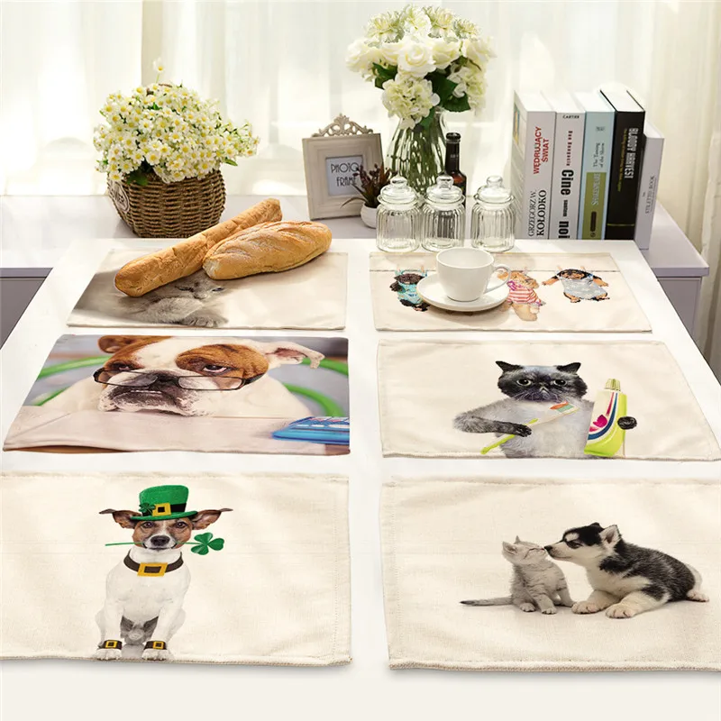 Мультяшные животные коврики креативные салфетки кошки собаки коврик для