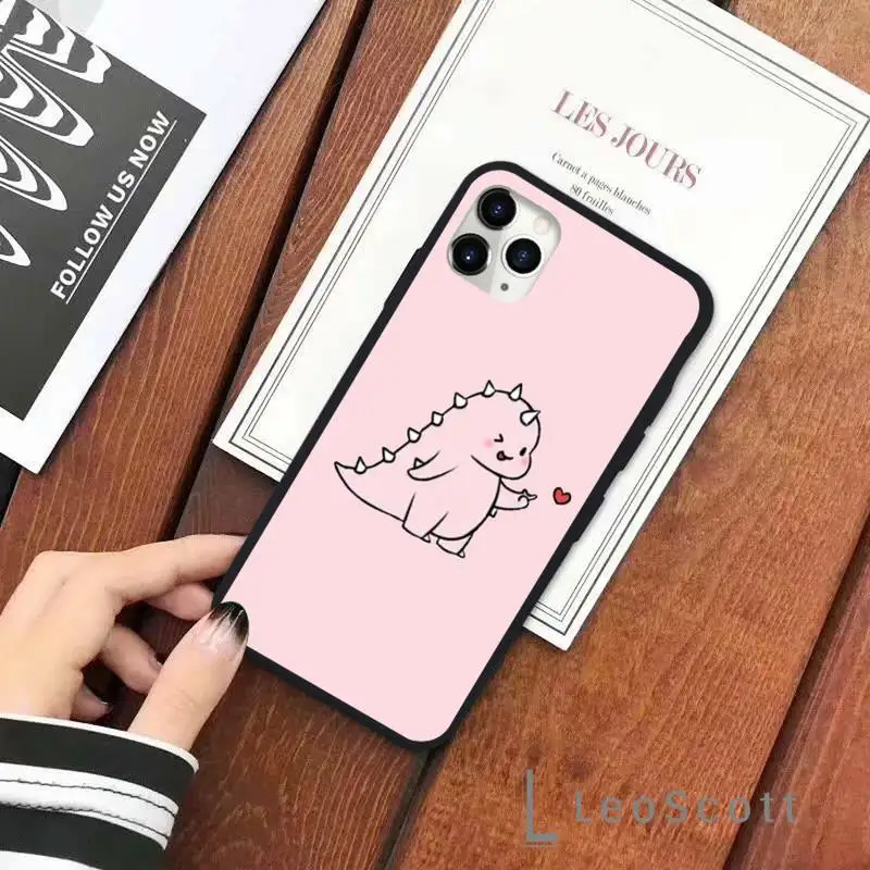 

Couple dinosaur sweet cute popular Phone Case for iPhone 11 12 pro XS MAX 8 7 6 6S Plus X 5S SE 2020 XR Soft silicone