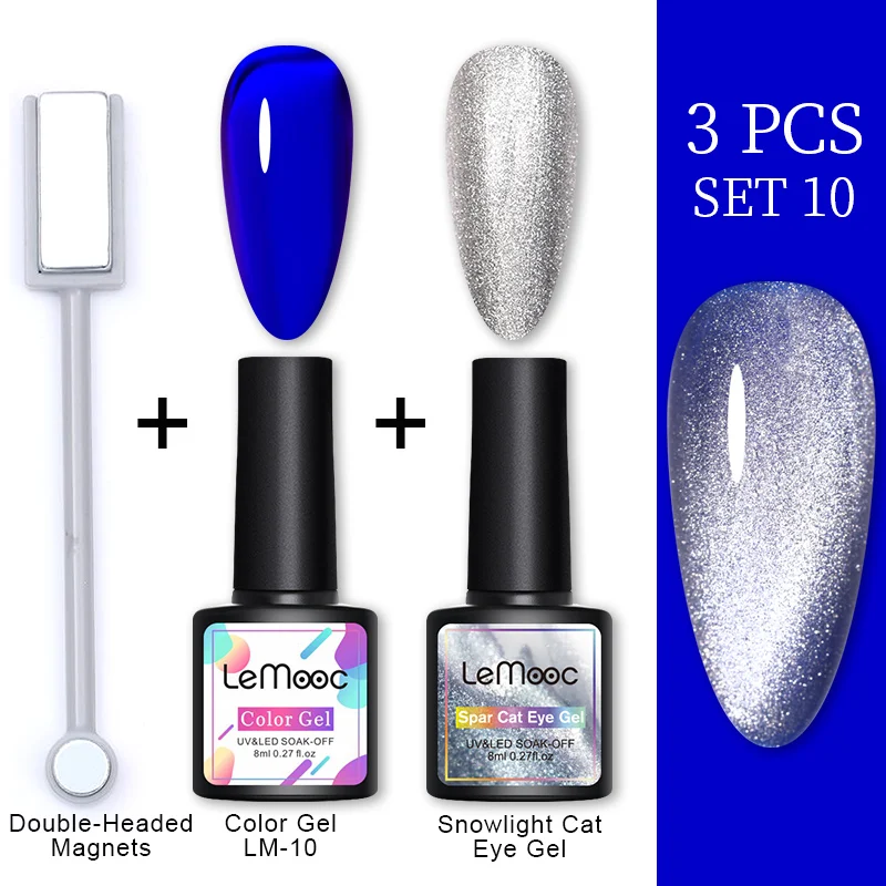 Lemooc 8 мл шпата кошка магнитный гель Лаки лаков для ногтей с украшениями блестящие
