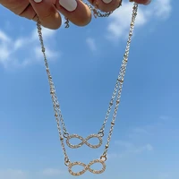 aprilwell 2 pcs gothic couple pendant necklace for women aesthetic 2021 pulseras y2k jewelry sets best friend gift egirl