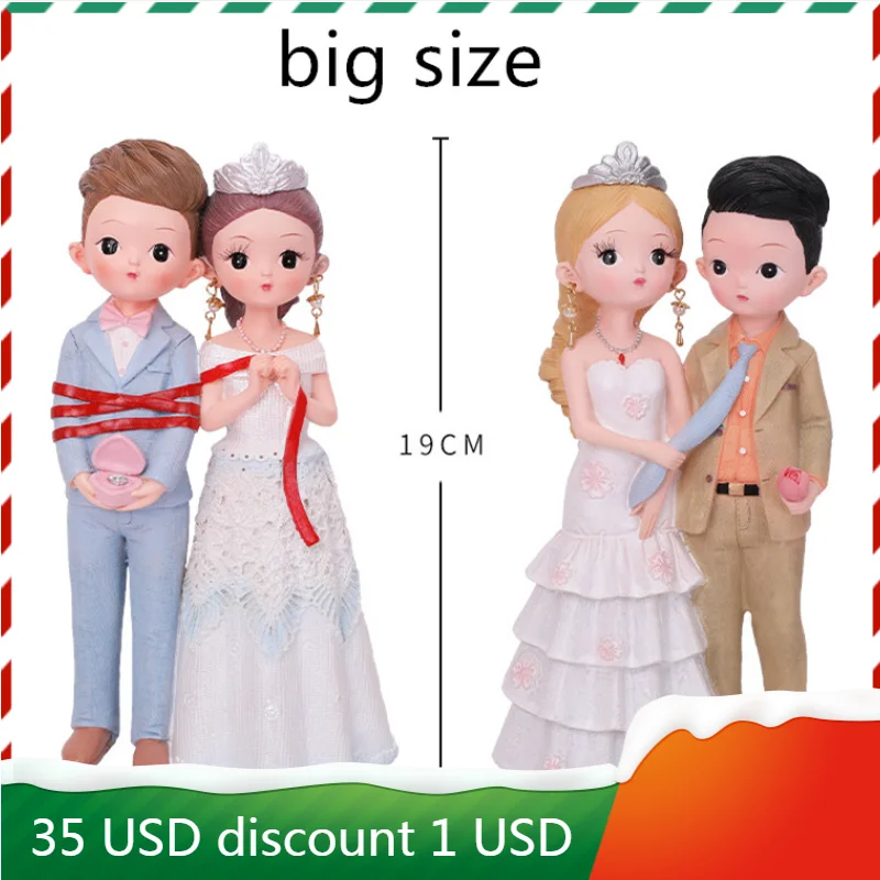 

Wedding Cake Topper - Bride and Groom Tied Together Figruines - Fun Wedding Couple Figures for Decor Wedding gift