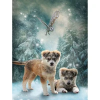 5d dog and owl diy diamond painting childrens gift cross stitch rhinestone pictures mosaic vintage home decor bm413