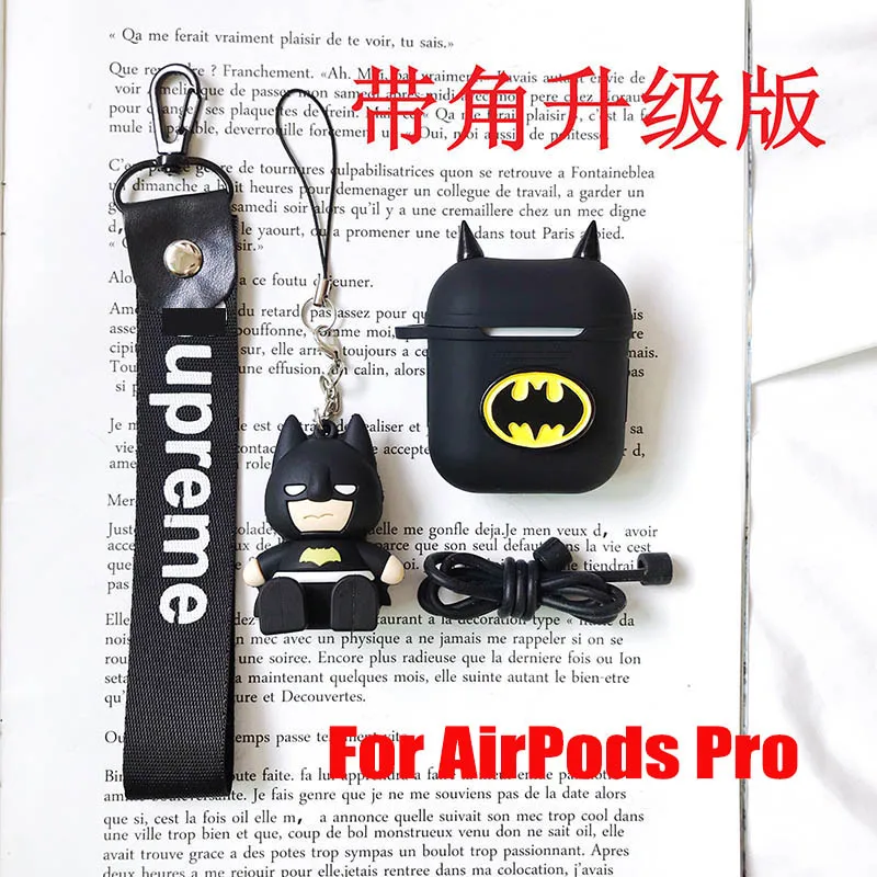 AirPods Pro-11 Чехол для наушников с Бэтменом из мультфильма для Apple Air Pods Pro, силиконовый чехол s с брелком-кабелем, подставка для игрушки, откидная крышка для AirPods 2 TWS - Цвет: AirPods Pro-11
