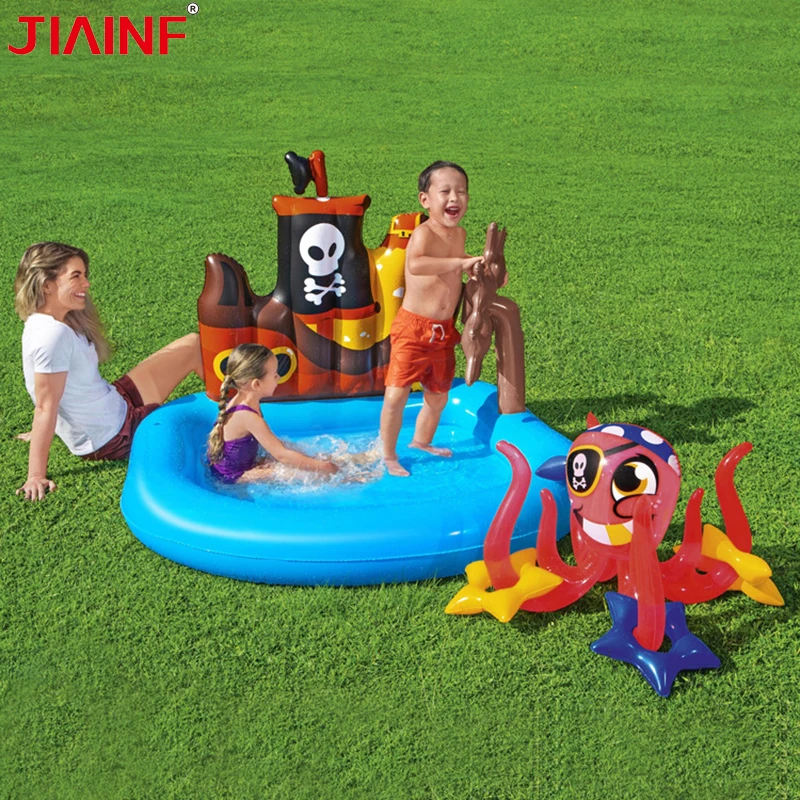 

Pirate Ship Kids Swimming Pools Pvc Inflatable Padding Pool Summer Play Accessories Bathtub For Children Fun Lawn Water Slides