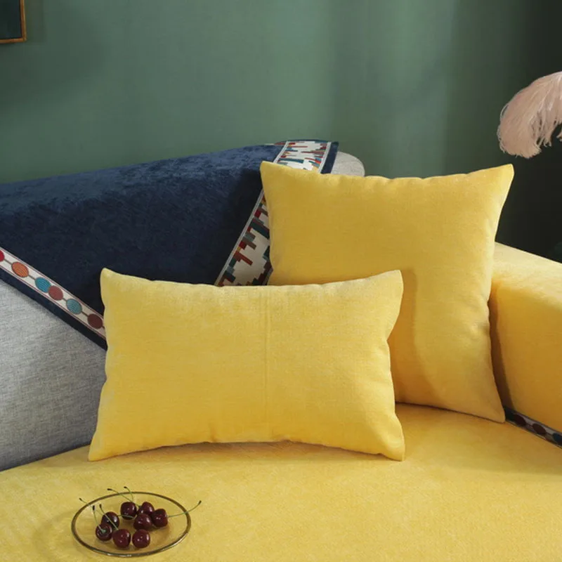 Шенилле чехлы для диванов гостиной однотонный секционный чехол домашний декор