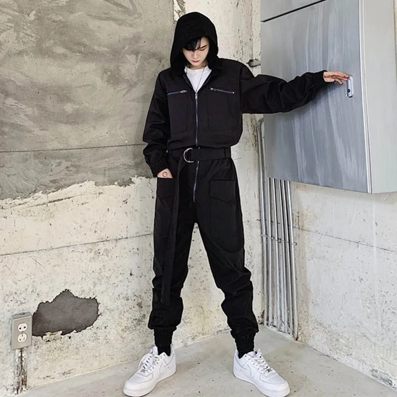 Высококачественный мужской комбинезон Осень зима 2019 Модный на молнии с