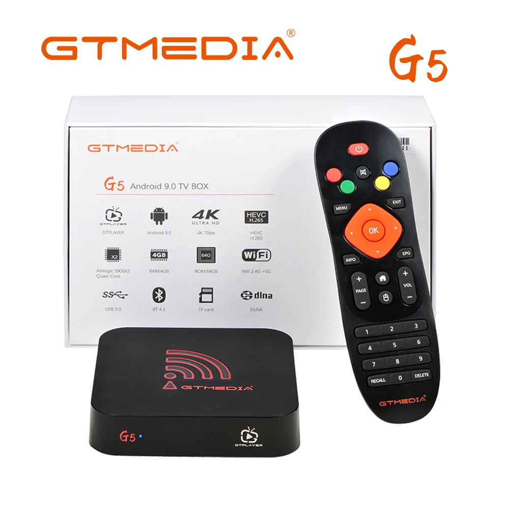 Новый G5 Android 9 0 4 ГБ 64 ТВ коробка 4K Youtube Google Assistant 3D видео приемник Wi Fi телевизионная