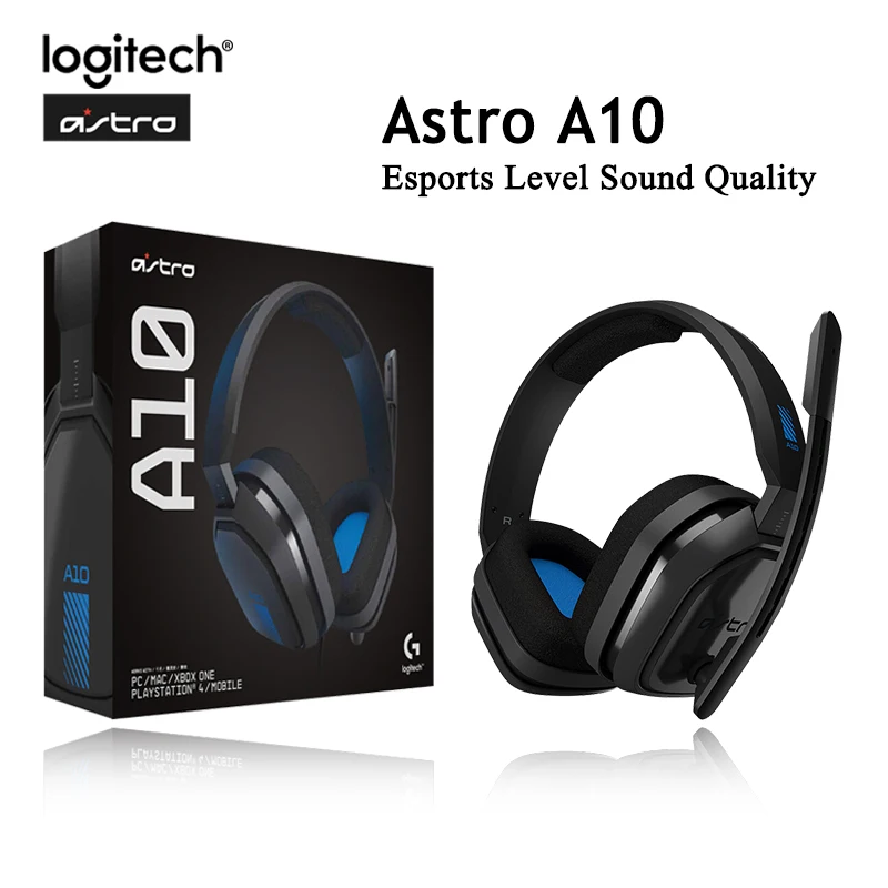 

Новая Проводная гарнитура Logitech Astro A10, головные уборы для киберспорта, 7,1 виртуальный объемный звук с микрофоном, игровые наушники для PS4 и ПК ...