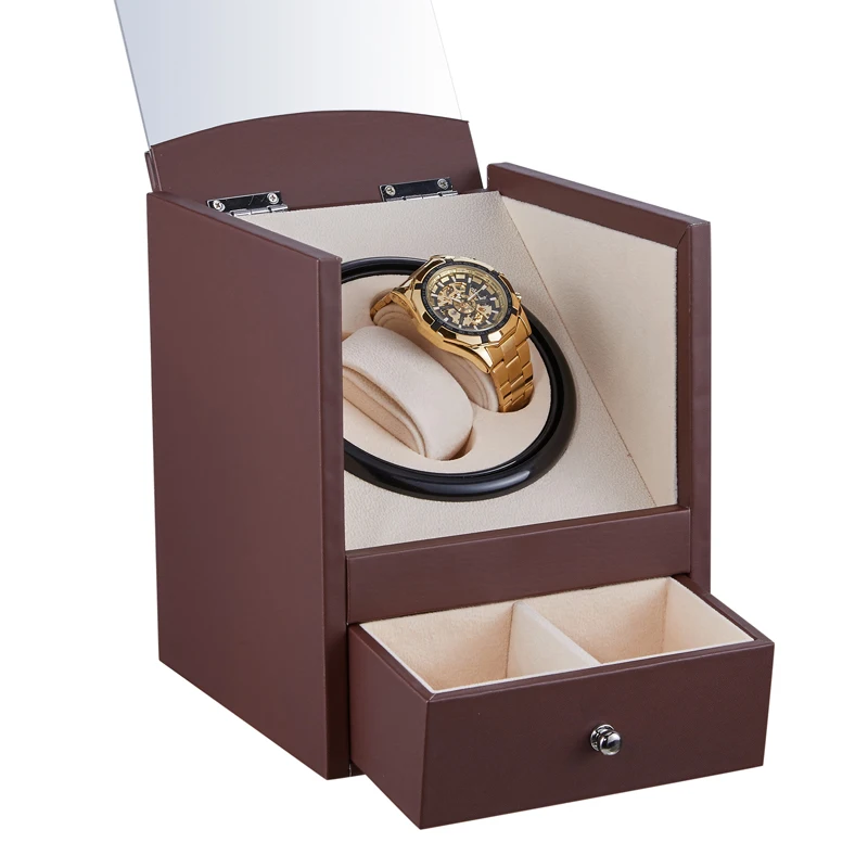 2+2 Automatic Mechanical Watch Winder Double Watch Winding Box Shaker Silence Motor Watches Jewelry Storage Box Battery