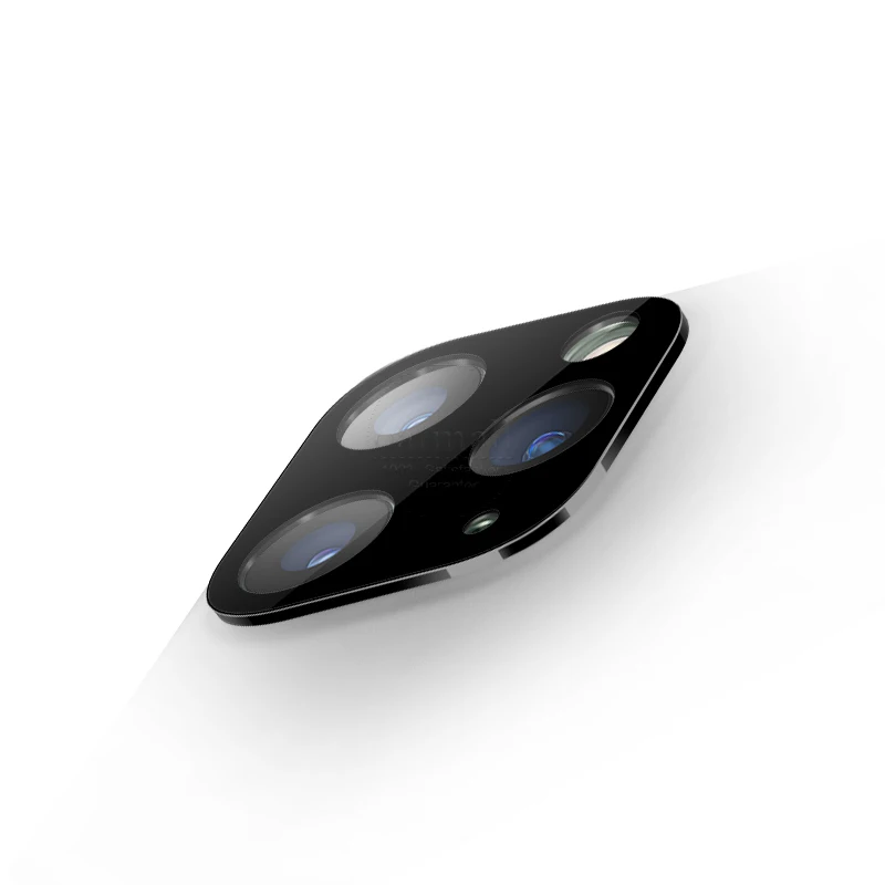 Black Чехол с металлическим кольцом, Защитное стекло для объектива для iPhone 11, крышка для камеры, Накладка для iPhone 11 Pro/Max, Защитная пленка для задней линзы - Цвет: Black