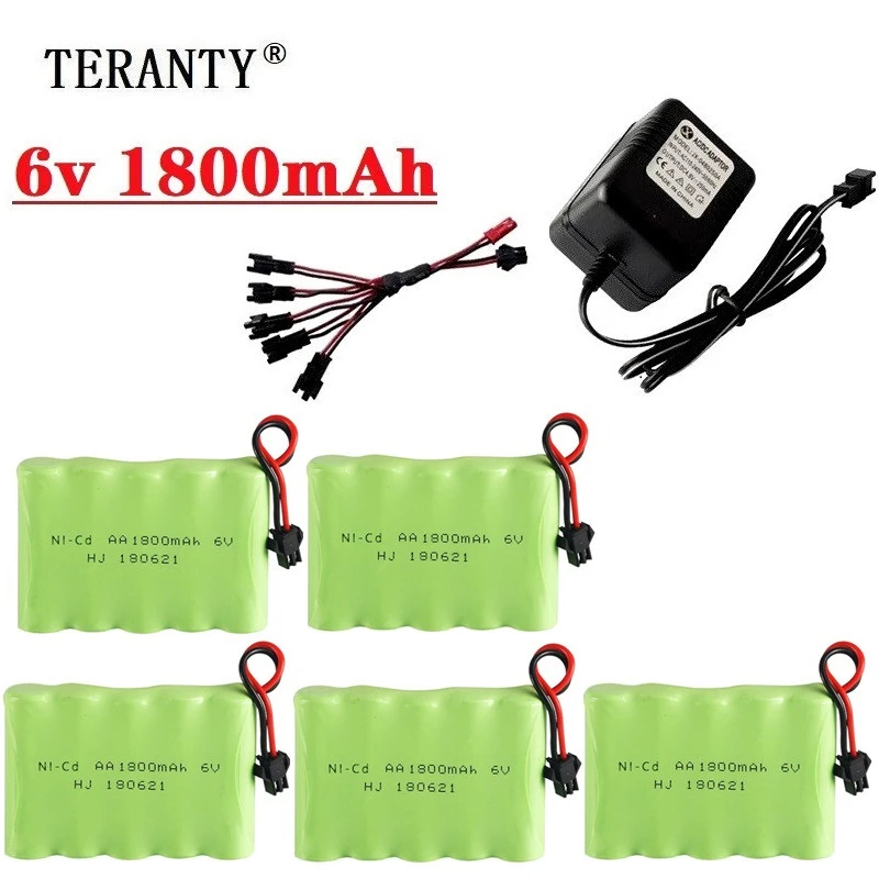 6v 1800mAh батарея и зарядное устройство для RC автомобилей Роботы танки грузовик