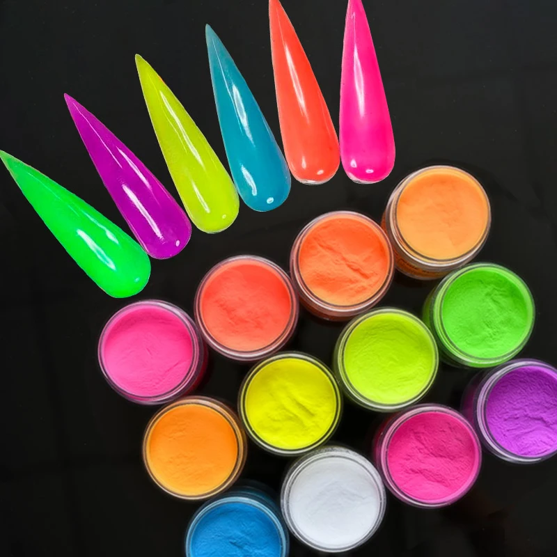 

30g /1oz Neon Pigment Powder Full Collection for Paint, Nail Tips Decoration Fast Dry Gradient Pigments Dust Acrylic Dipping #FO