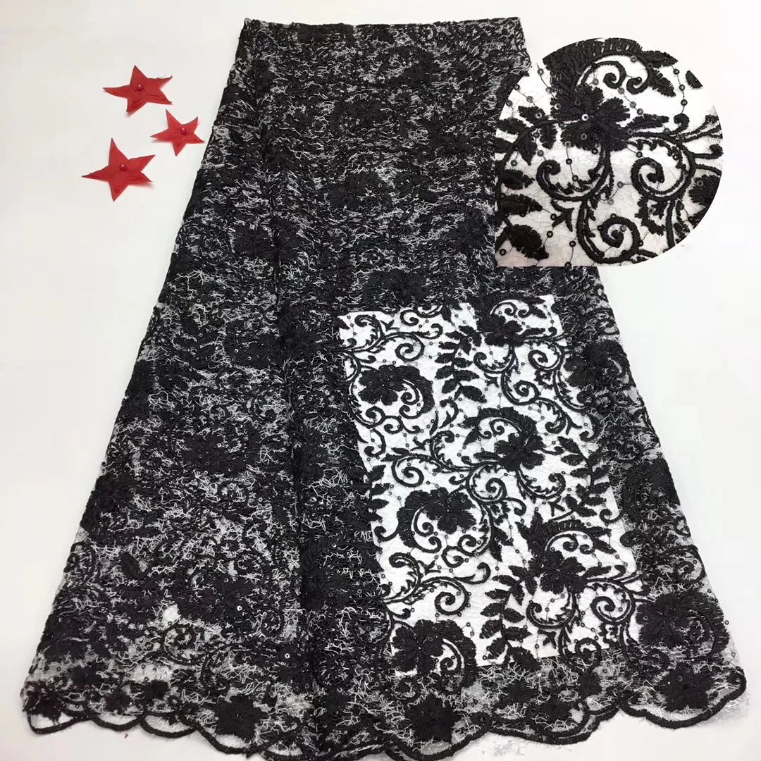 

Африканская кружевная ткань и пайетки французская кружевная ткань с мягкой сетчатой тканью для нигерийской кружевной свадьбы платье T35601