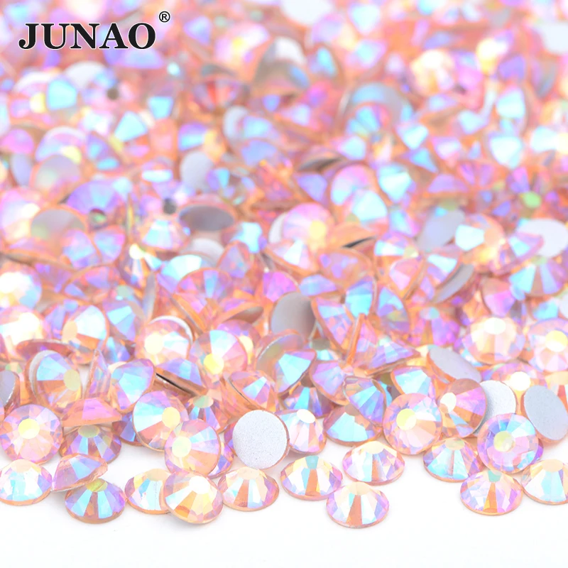 Стразы с блестками JUNAO SS3 6 10 12 16 20 30 50 | Дом и сад