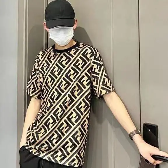 

2021 New Printed Short Sleeve Men's Social Spirit Loose Round Neck Top Student Couple Fashion T-shirt