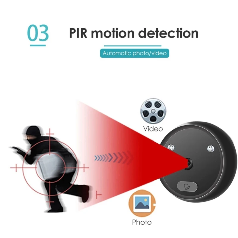 

Smart Wireless Video Doorbell Camera Automatic Photo/Video PIR Motion Detection IR Night Vision Home Security Suppplies